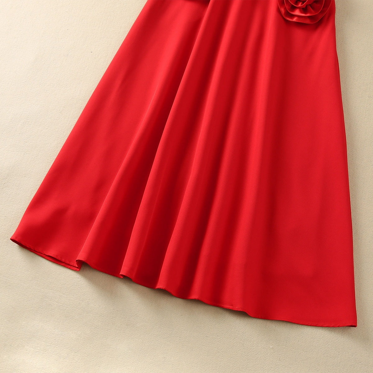 Kvinnors Rund Klänning Blommönster Bomull Polyester-5