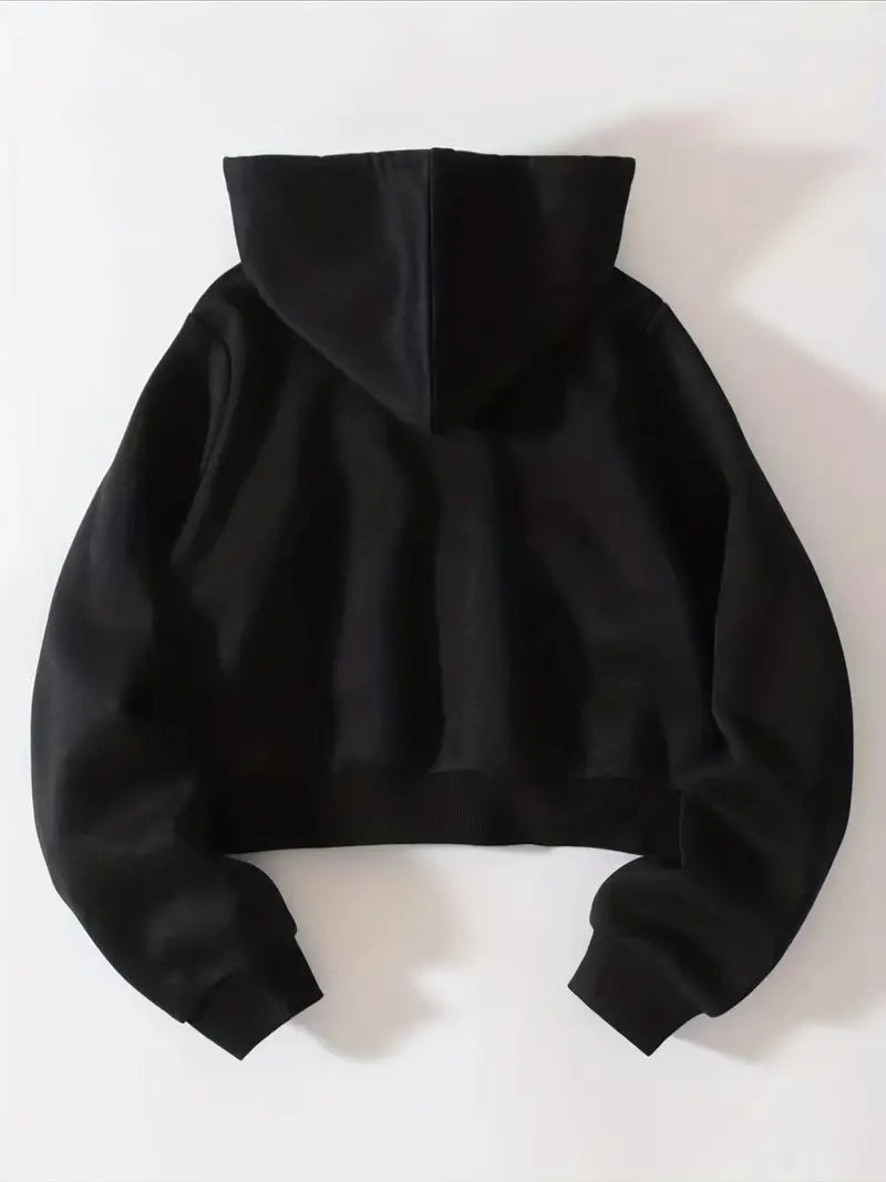 Dam Crop Hoodie Trendig Mjuk Material-6