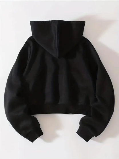 Dam Crop Hoodie Trendig Mjuk Material-6