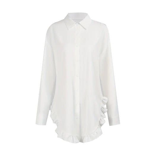 Dam Lång Kofta Monokrom Polyester Cardigan-1