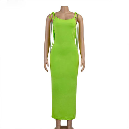 Kvinnors Maxiklänning A-linjeformad Bomull Polyester Lång Klänning Dam-1