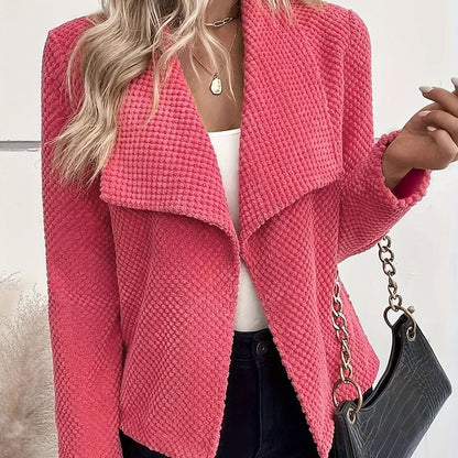 Kvinnors Långärmad Cardigan Enfärgad Akryl-3