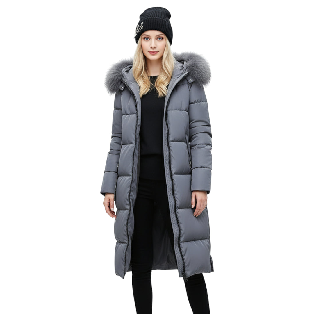 Dam Kappa Vattentät med Furry Detaljer och Varmt Material