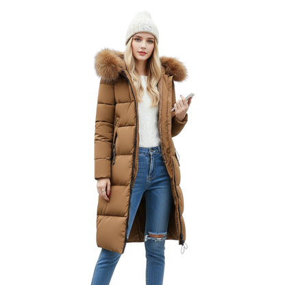 Dam Kappa Vattentät med Furry Detaljer och Varmt Material