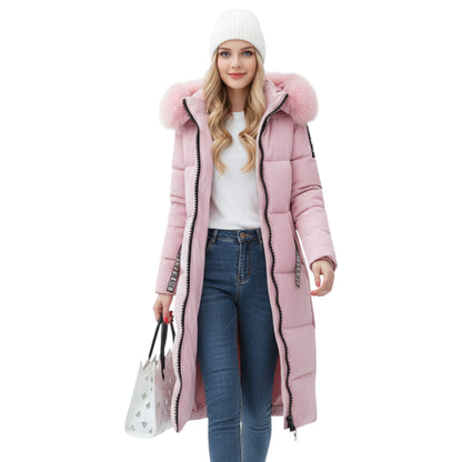 Dam Kappa Vattentät med Furry Detaljer och Varmt Material