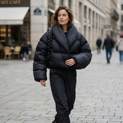 Dam Vinterjacka Överdimensionerad Turtleneck Mjuk Fleece