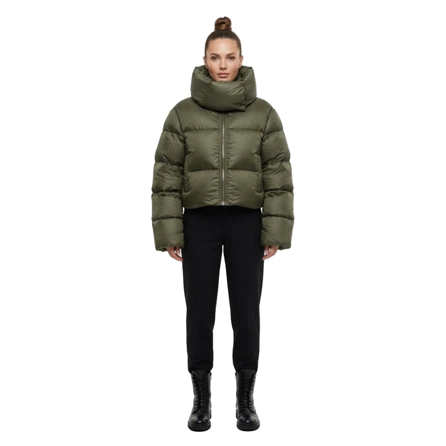 Dam Vinterjacka Överdimensionerad Turtleneck Mjuk Fleece