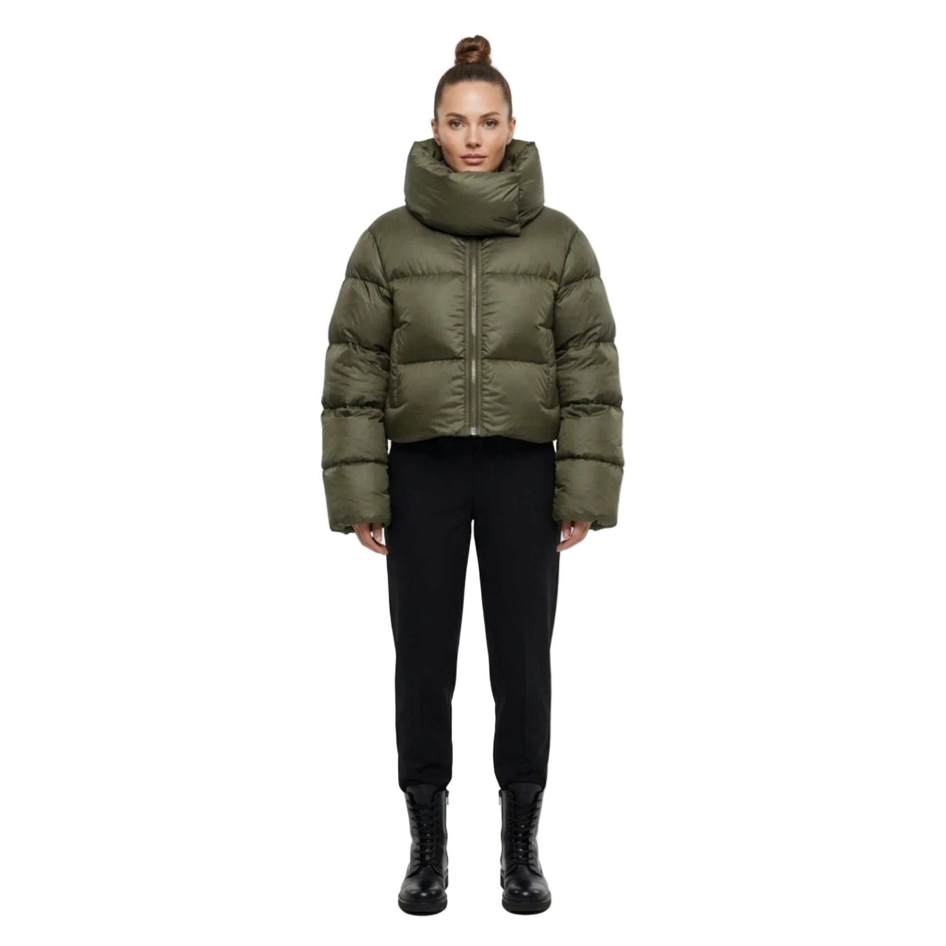Dam Vinterjacka Överdimensionerad Turtleneck Mjuk Fleece