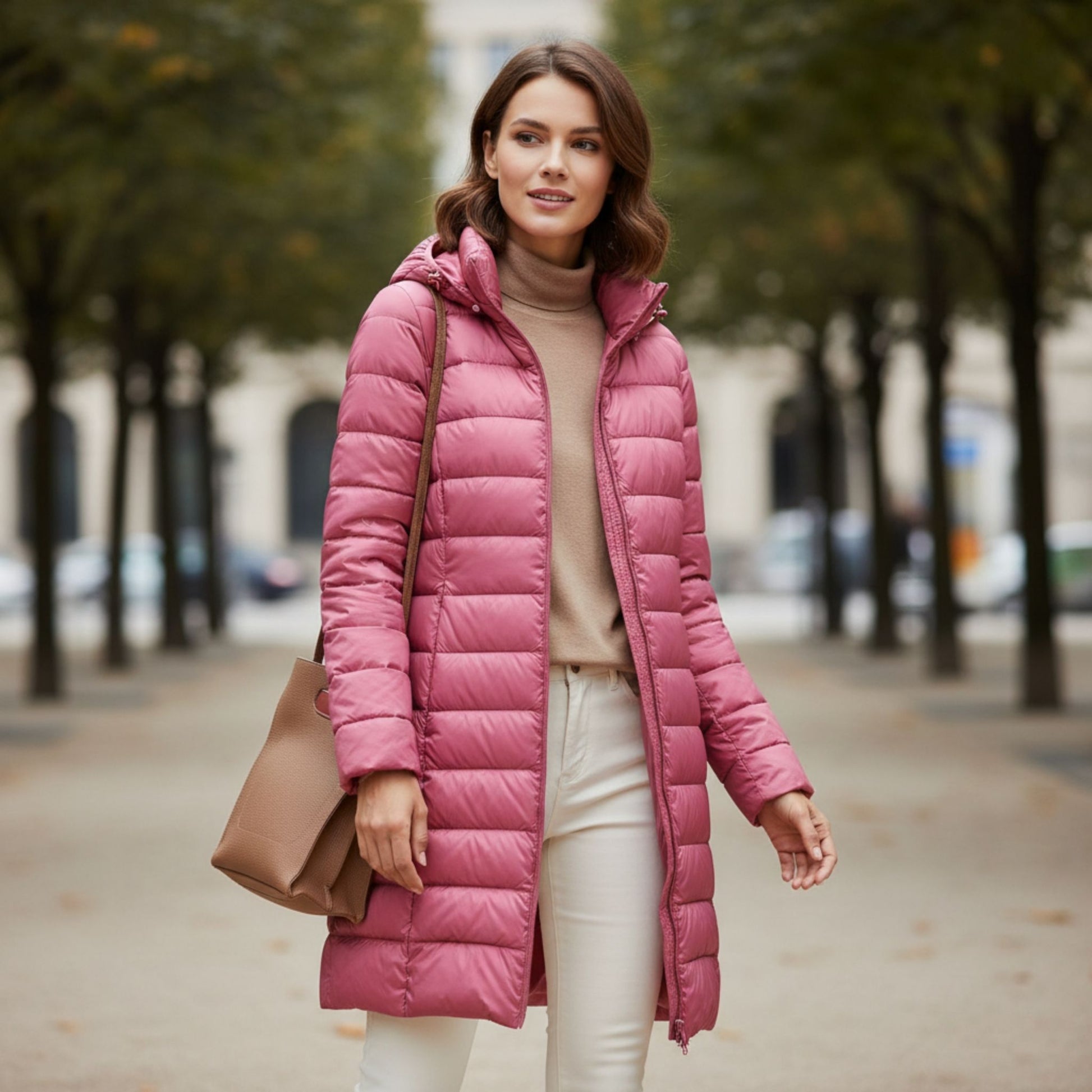 Damjacka Vinter Parka Lätt Polyester Andningsbar Tidlös Design