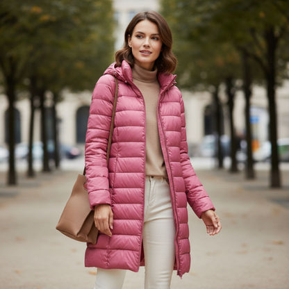 Damjacka Vinter Parka Lätt Polyester Andningsbar Tidlös Design