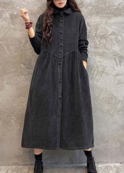 Kvinna Lång Sladdrock Elegant Högkvalitativt Tyg-2