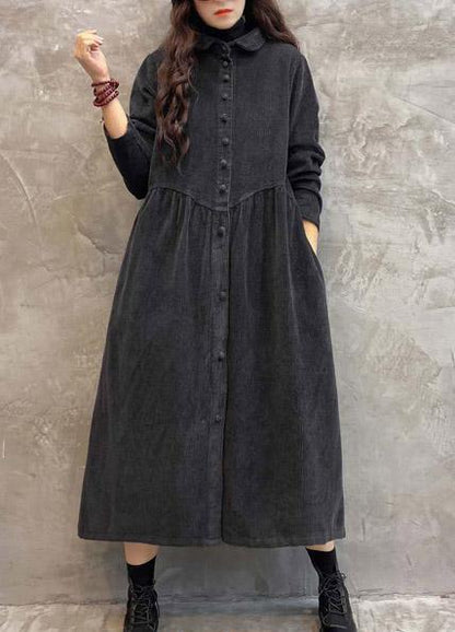 Kvinna Lång Sladdrock Elegant Högkvalitativt Tyg-2