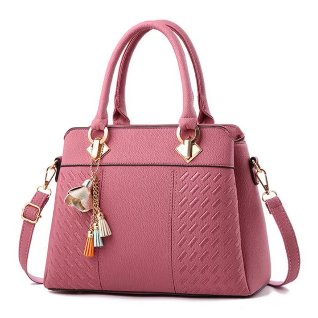 Damväska Crossbody med Tofsar och Broderier i PU-Läder-4