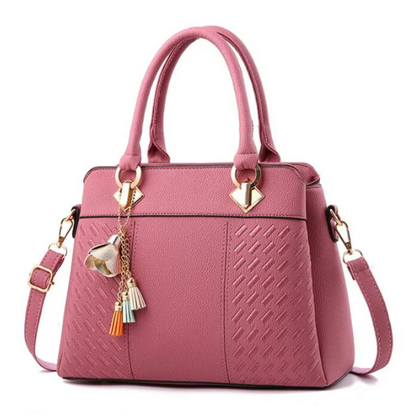 Damväska Crossbody med Tofsar och Broderier i PU-Läder-4