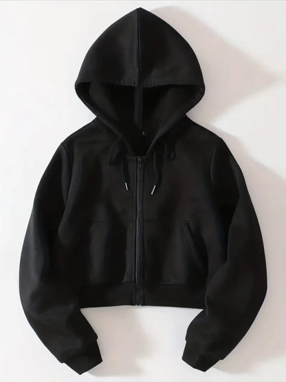 Variant image for Dam Crop Hoodie Trendig Mjuk Material-7