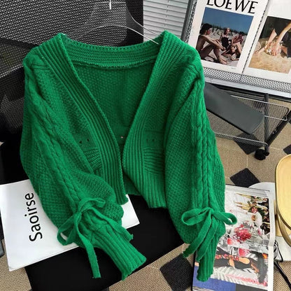 Dam Kofta Lång Mjuk Stickad Tidlös Design 5