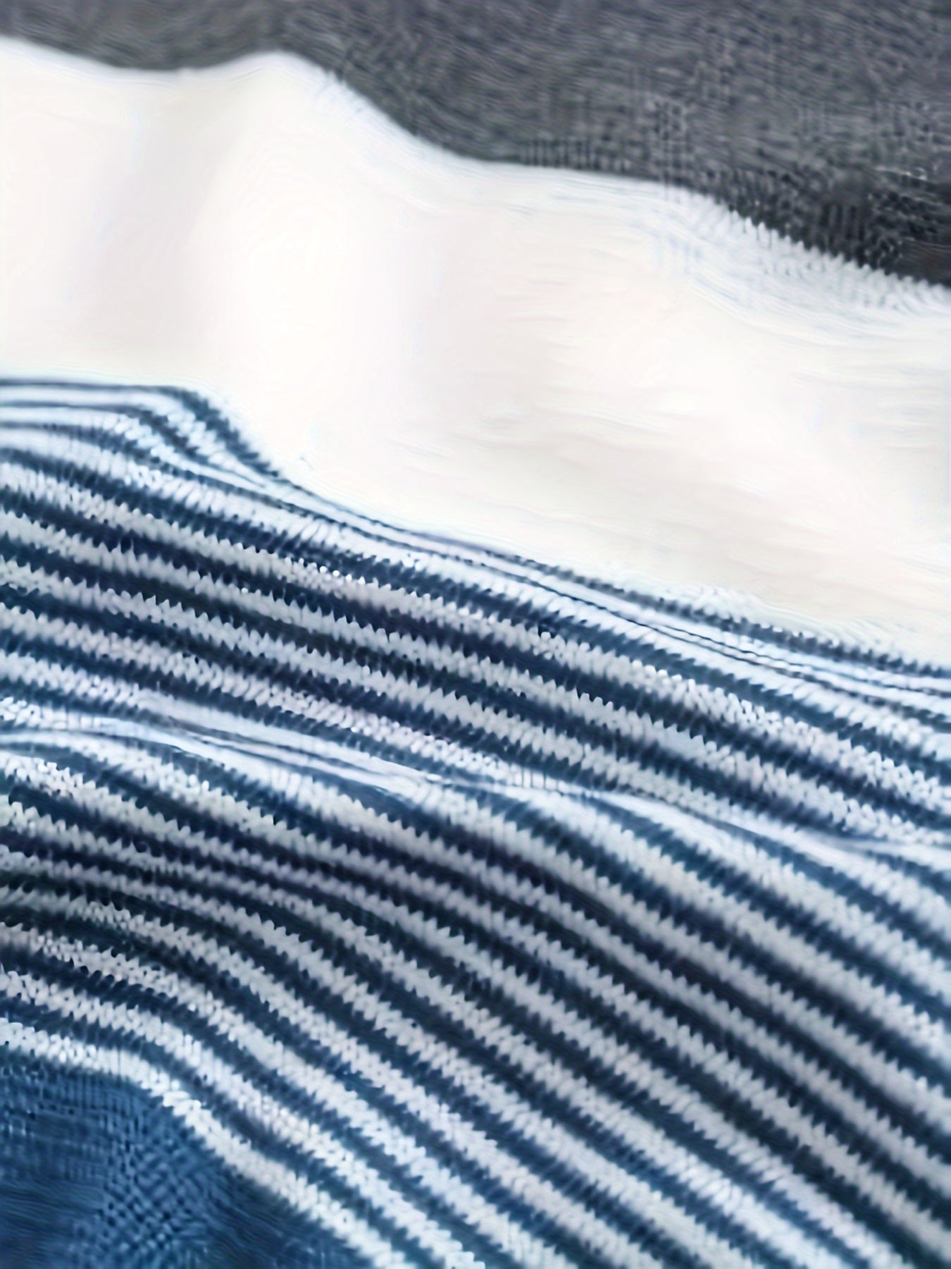 Randig Herrtröja R-Halsringning Medelstort Stretchigt Tyg-5