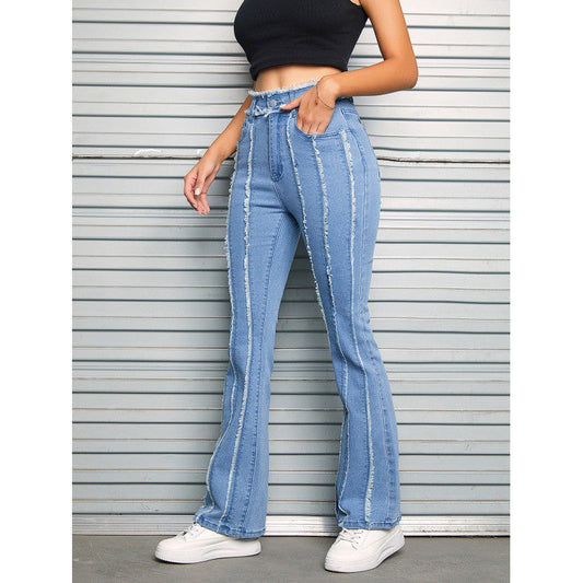 Kvinnors Jeans Street Style 100% Bomull-1