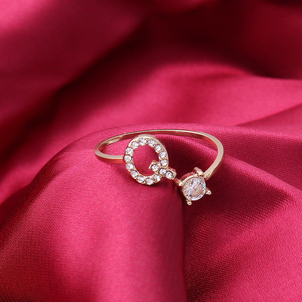 Anpassningsbar Ring med Bokstäver i Metall för Män och Kvinnor-4