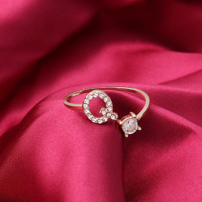Anpassningsbar Ring med Bokstäver i Metall för Män och Kvinnor-4