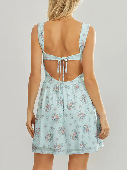 Dam Fyrkantig Sommarklänning Polyester för Midsommar och Bröllopsgäst-5