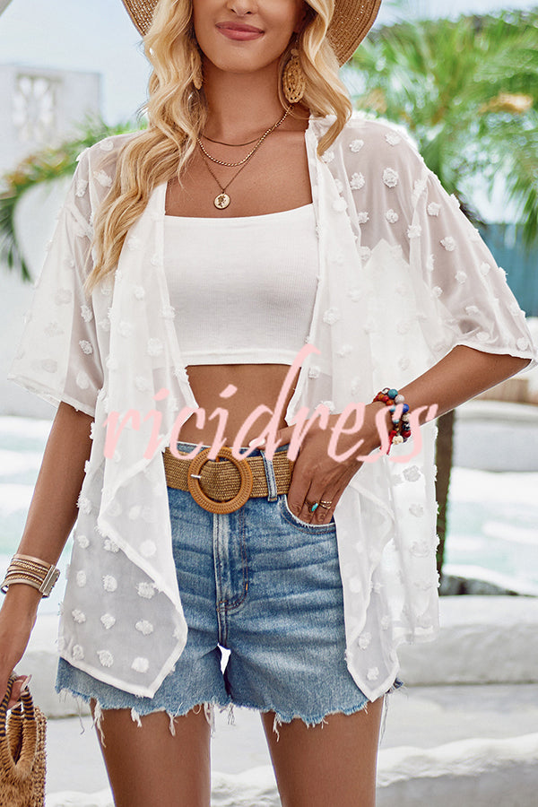 Dam Festtoppar Transparent Polyester Lösa Passform-6