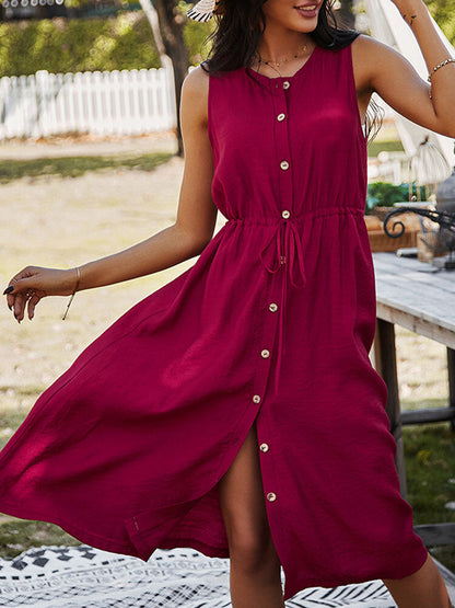 Variant image for Kvinnors Midi-klänning Rund Hals 100% Bomull-9