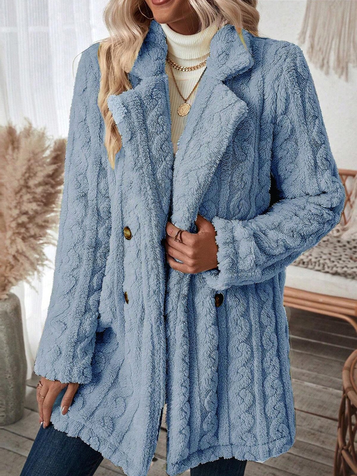 Damjacka Trendig Elegant Högkvalitativ Polyester Jacka för Dam-5