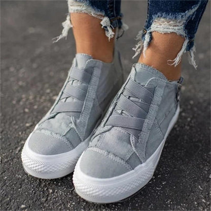Herr Sneakers Denim Med Dragkedja Casual Skor-3