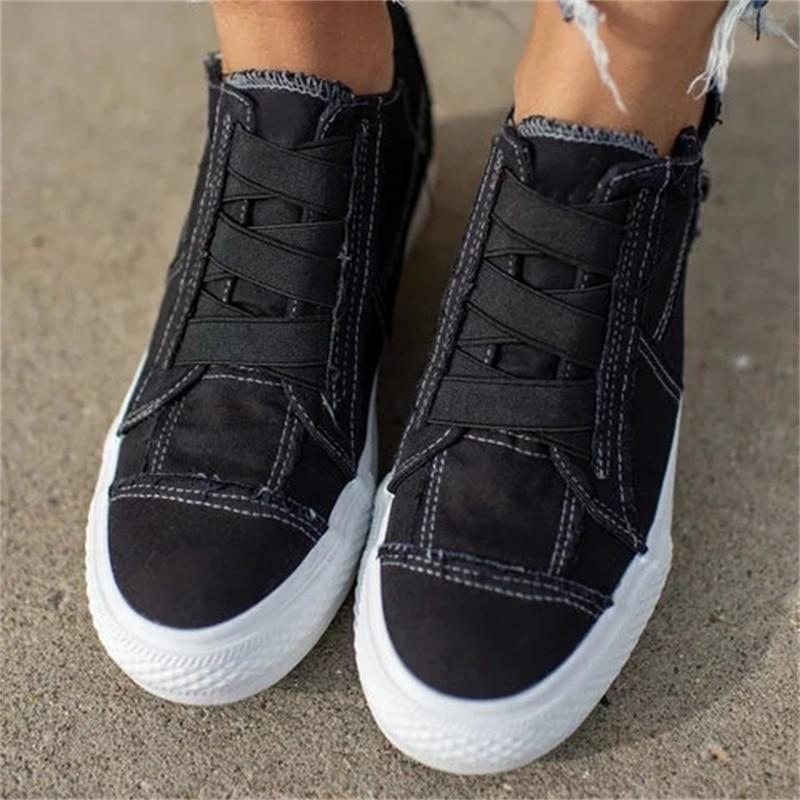 Herr Sneakers Denim Med Dragkedja Casual Skor-5