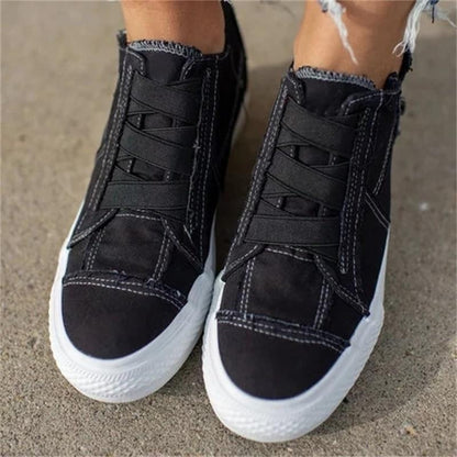 Herr Sneakers Denim Med Dragkedja Casual Skor-5