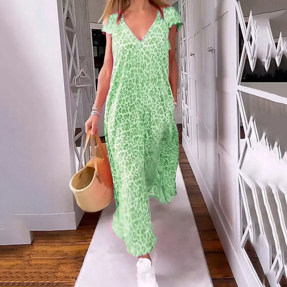 Kvinnors Klänning Elegant Lätt Material-4