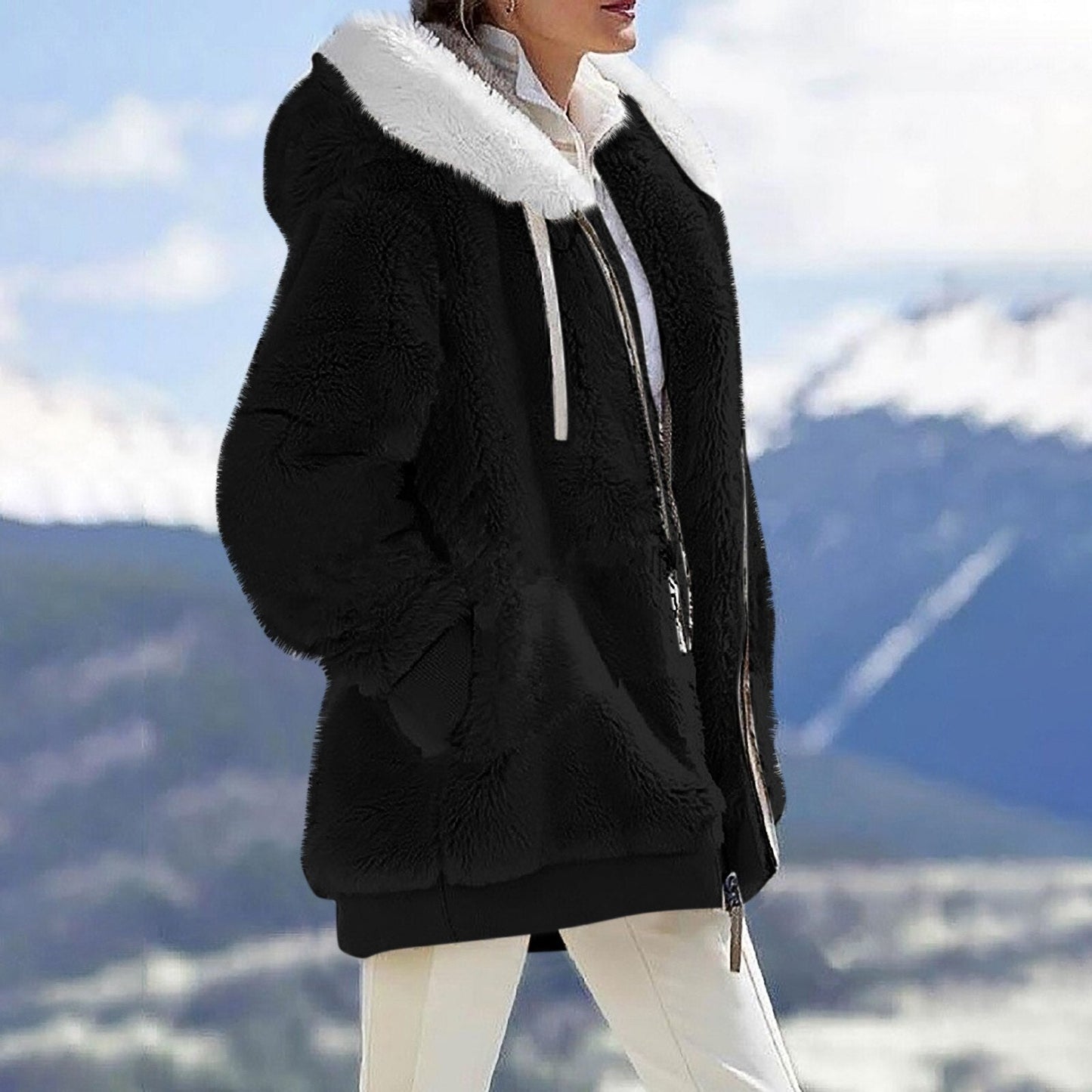 Fleecejacka Dam Varm Mjuk Polyester för Höst och Vinter 1