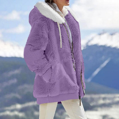 Fleecejacka Dam Varm Mjuk Polyester för Höst och Vinter 6