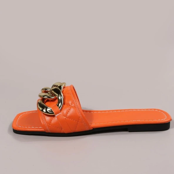 Dam Tofflor Kedjedetaljer Syntetisk Material-5