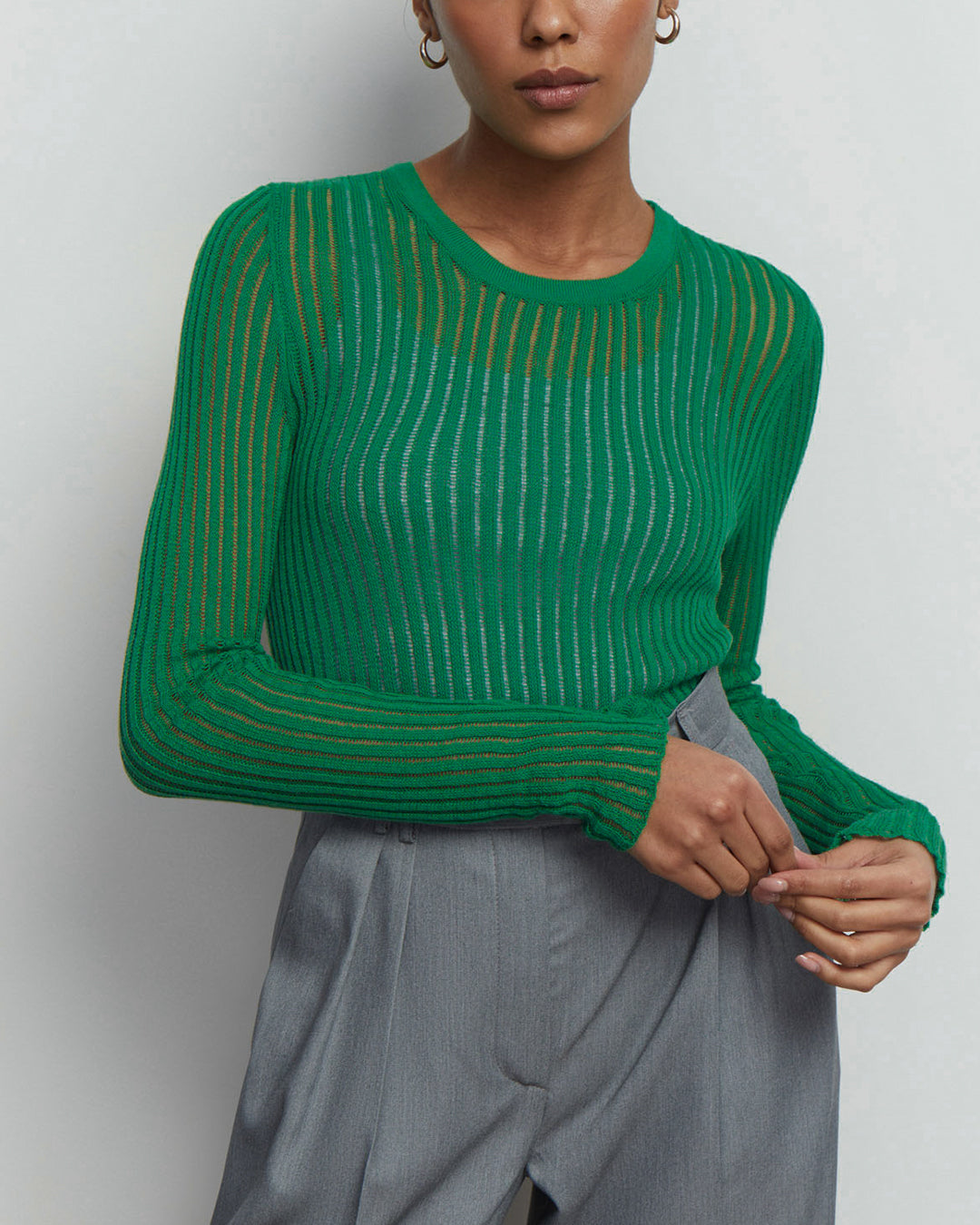 Dam Tröja Transparent Elegant Lätt Material-4