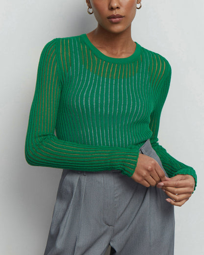 Dam Tröja Transparent Elegant Lätt Material-4