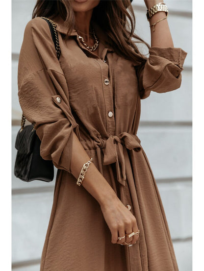 Dam Klänning Midi Blusstil Mjuk Tyg-2