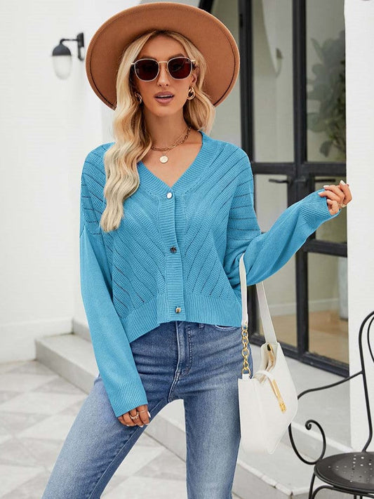 Dam V-ringad Stickväst Mjuk Kvalitet-1