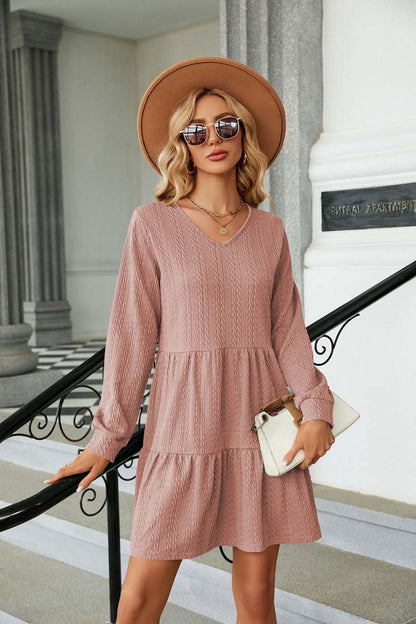 Kvinnor Ruffle Klänning Lätt Stretchmaterial 3