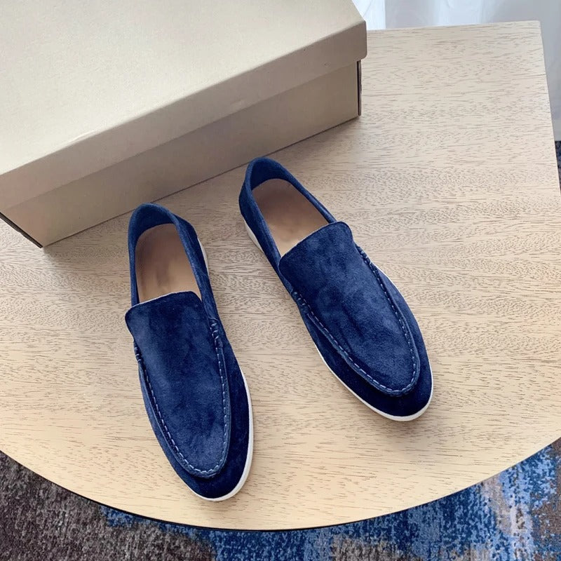 Herr Loafers Mocka Elegant Design med Detaljerade Sömmar-2