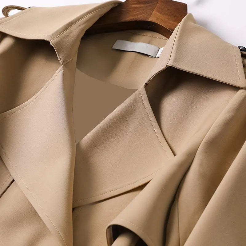 Dam Trench Coat Vattentät Klassisk Stil-3