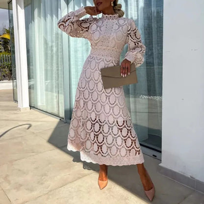 Kvinnor Spetsklänning Romantisk Design Delikat Spetsmaterial-6