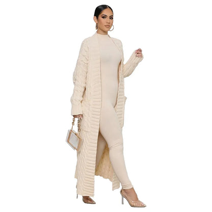 Variant image for Lång Kofta Dam V-ringning Mjuk Bomull Polyester-31