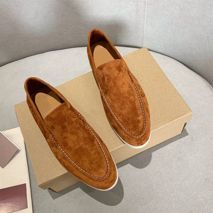 Herr Loafers Mocka Elegant Design med Detaljerade Sömmar-6