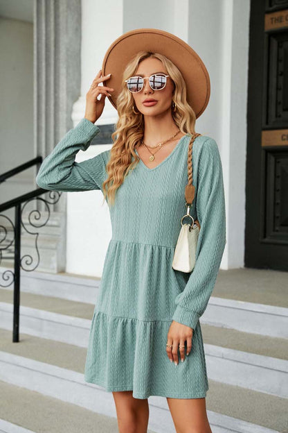 Kvinna Klänning Ruffles Stretchigt Material-2