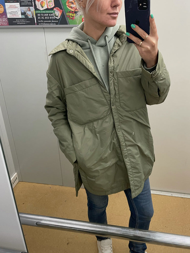 Variant image for Damer Överdimensionerad Kappa Av Polyester för Vinterbruk-1