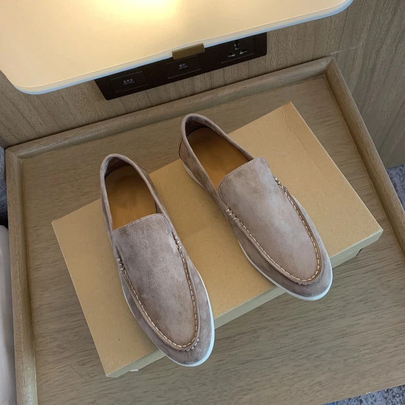 Herr Loafers Mocka Elegant Design med Detaljerade Sömmar-4