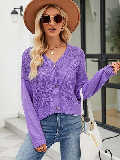 Dam V-ringad Stickväst Mjuk Kvalitet-6