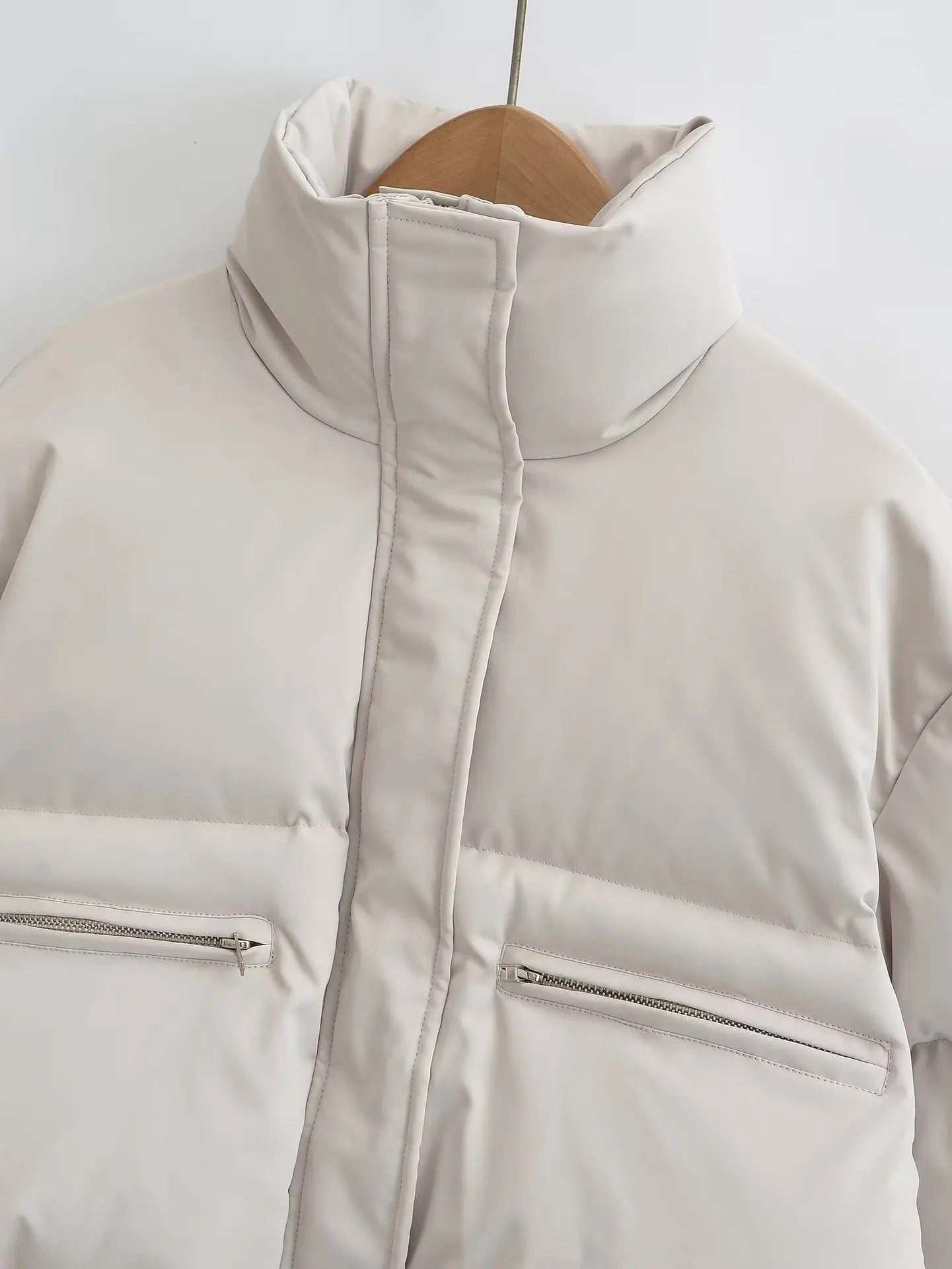 Damjacka Överdimensionerad Polyester Bomull-4